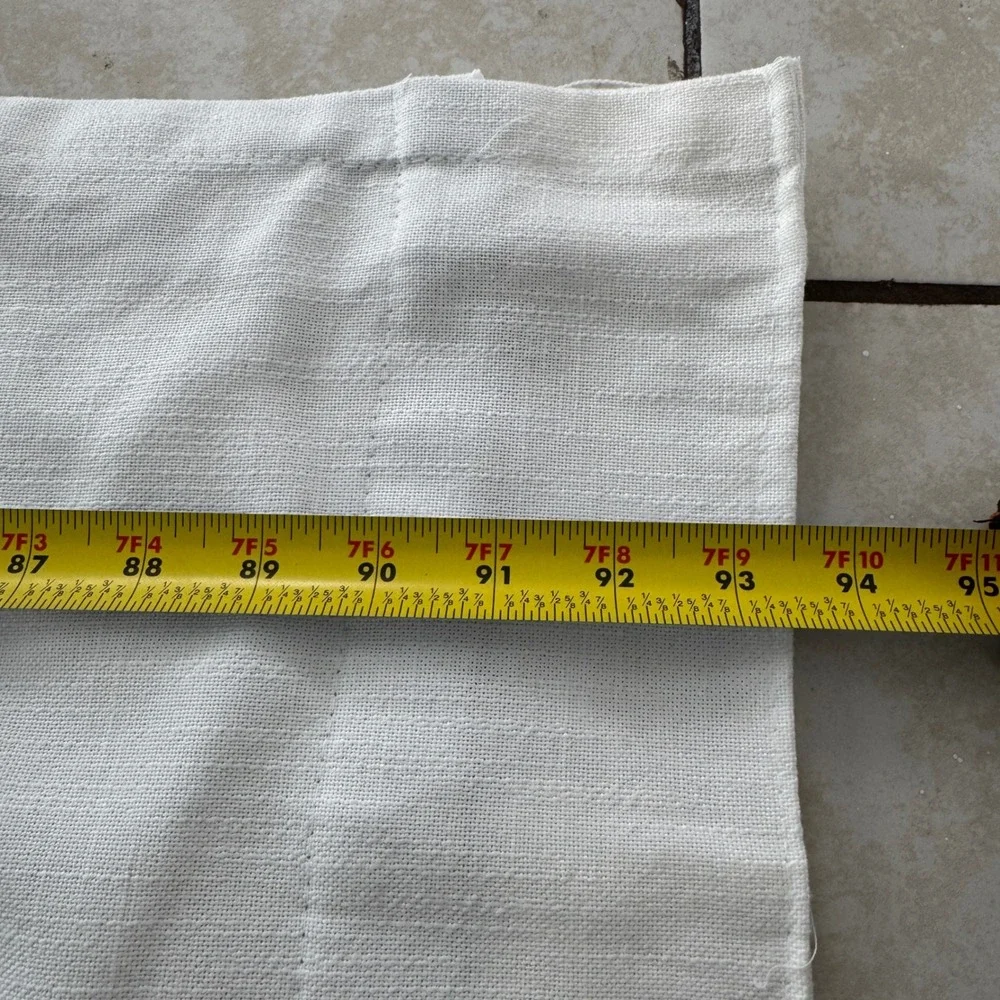 Tahari Home Off White Linen Blend Back Tab Lined Curtain Panels 50x94 Set of 2